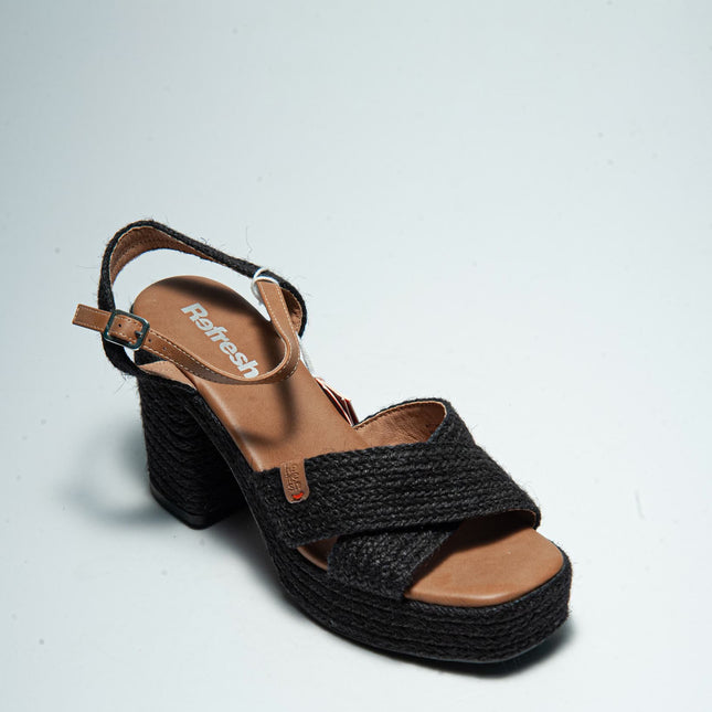 REFRESH C.C 1544 SANDALO CON TACCO ALTO NERO