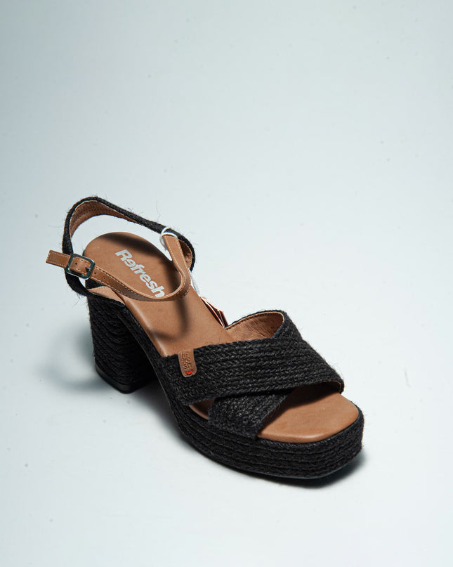 REFRESH C.C 1544 SANDALO CON TACCO ALTO NERO