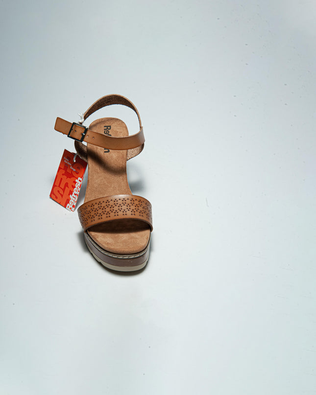 REFRESH 1782 SANDALO CON TACCO ALTO MARRONE