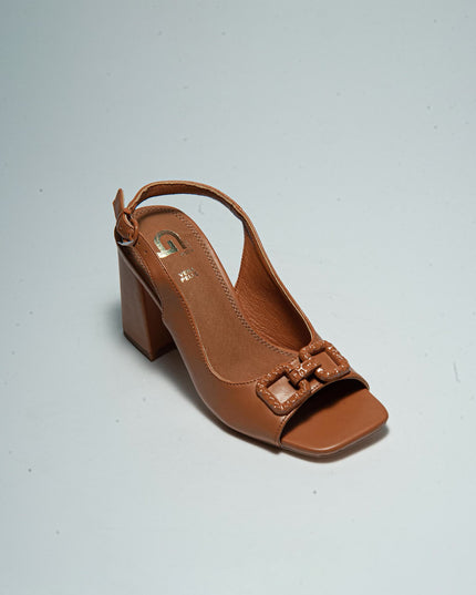 GOLD&GOLD P635 SANDALO TACCO CAMEL