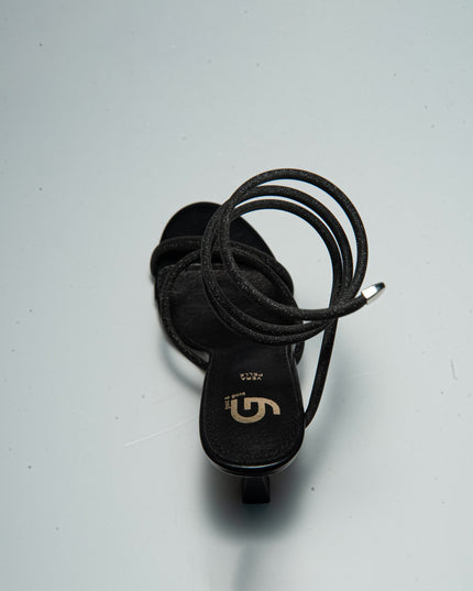 GOLD&GOLD P602 SANDALO TACCO ALTO CON CAVIGLIERA NERO