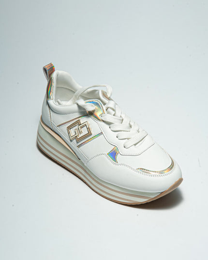 GOLD&GOLD B833 SNEAKERS BIANCA-ORO