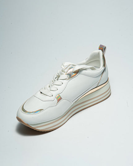 GOLD&GOLD B833 SNEAKERS BIANCA-ORO