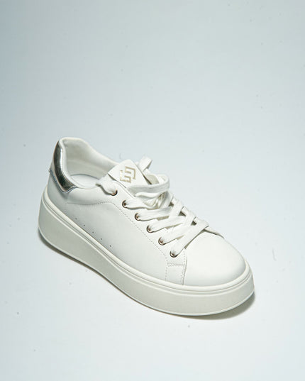GOLD&GOLD B821 SNEAKERS BIANCO-ORO