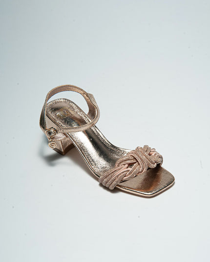 GOLD&GOLD P666 SANDALO CON TACCO BASSO CHAMPAGNE