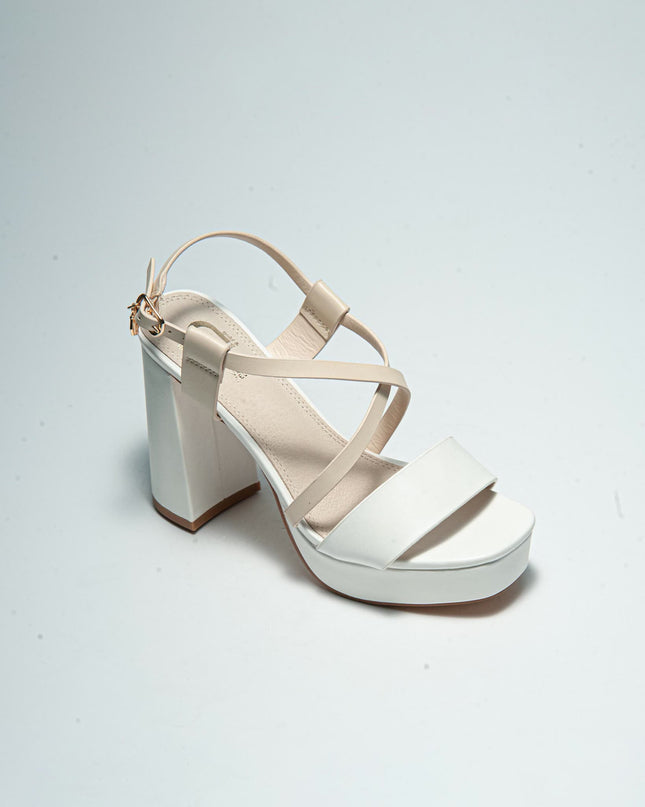 GOLD&GOLD GD87 SANDALO CON TACCO ALTO BIANCO-ROSA