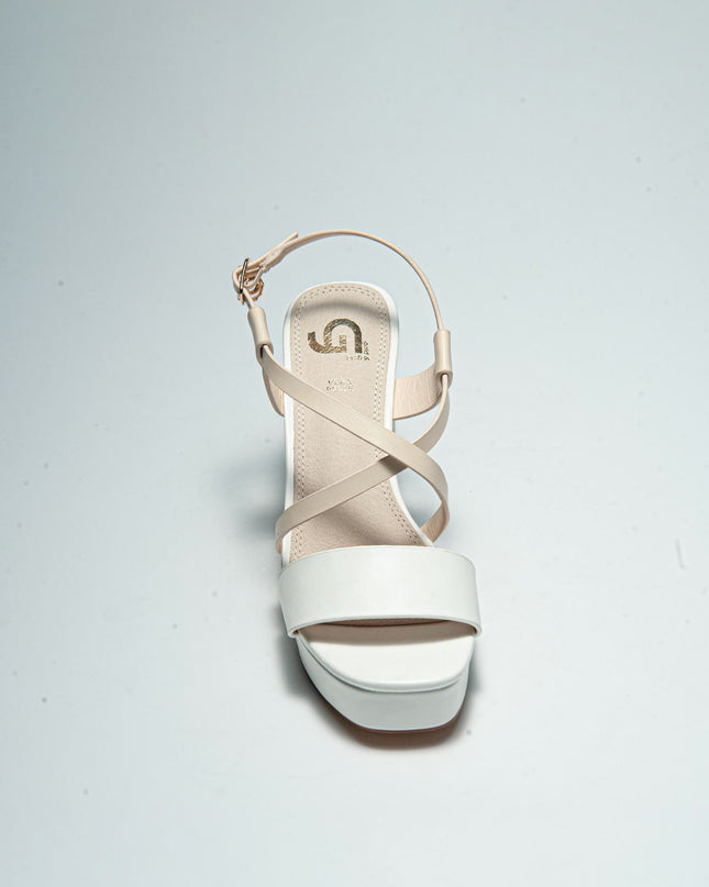 GOLD&GOLD GD87 SANDALO CON TACCO ALTO BIANCO-ROSA