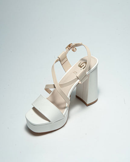 GOLD&GOLD GD87 SANDALO CON TACCO ALTO BIANCO-ROSA