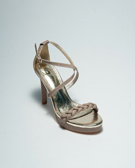 GOLD&GOLD P612 SANDALO CON TACCO ALTO ORO