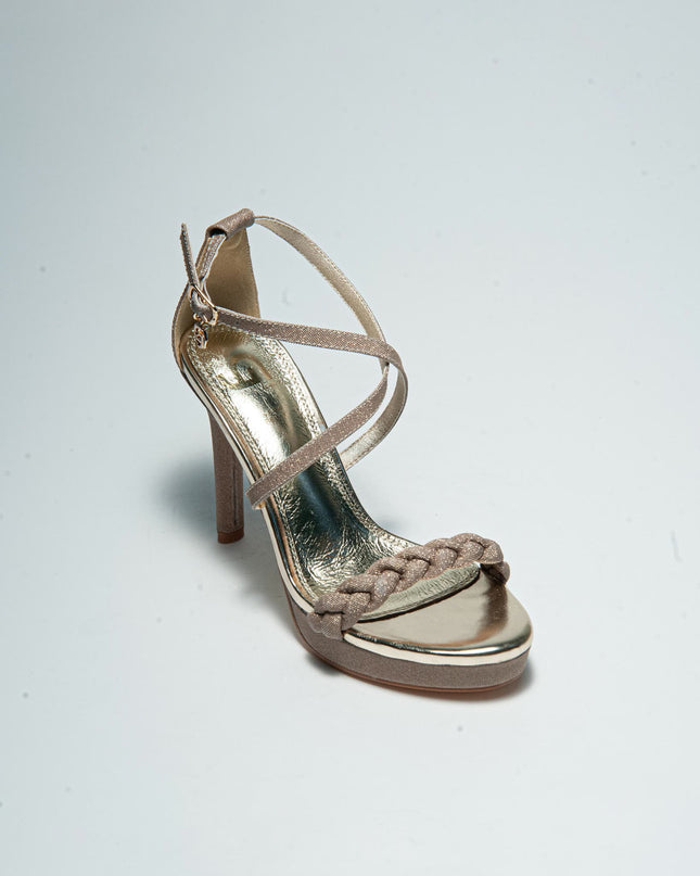 GOLD&GOLD P612 SANDALO CON TACCO ALTO ORO