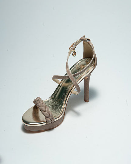 GOLD&GOLD P612 SANDALO CON TACCO ALTO ORO