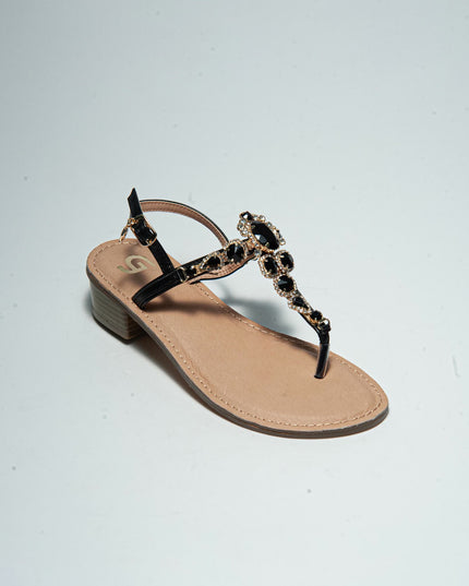 GOLD&GOLD L781 SANDALO CON TACCO NERO