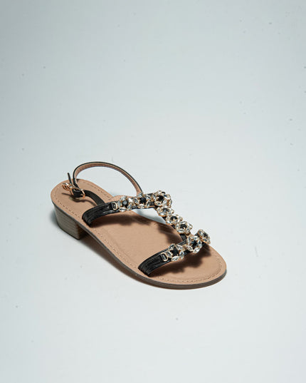 GOLD&GOLD L788 SANDALO CON TACCO NERO
