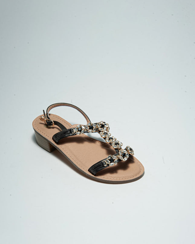 GOLD&GOLD L788 SANDALO CON TACCO NERO