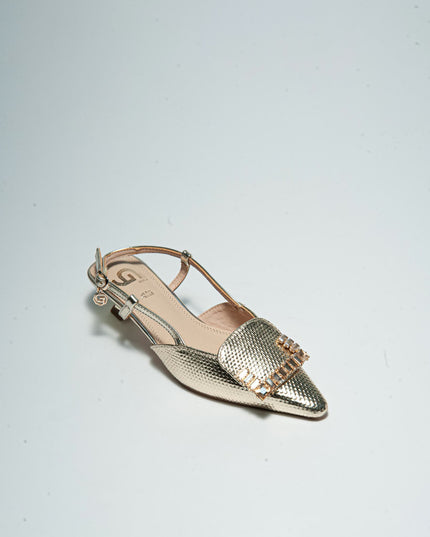 GOLD&GOLD Y387 SANDALO CON TACCO BASSO ORO