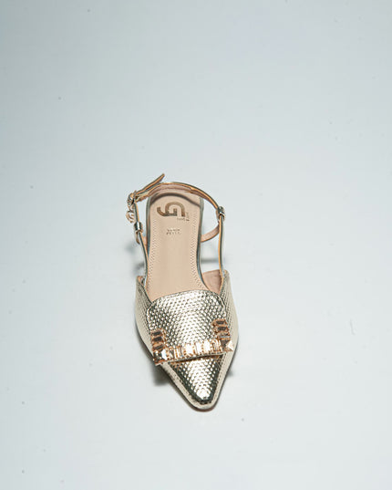 GOLD&GOLD Y387 SANDALO CON TACCO BASSO ORO