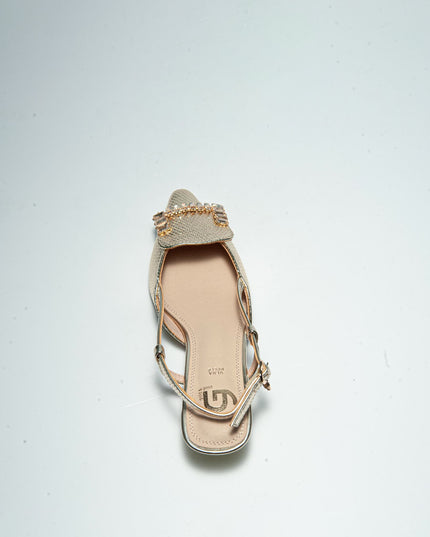 GOLD&GOLD Y387 SANDALO CON TACCO BASSO ORO