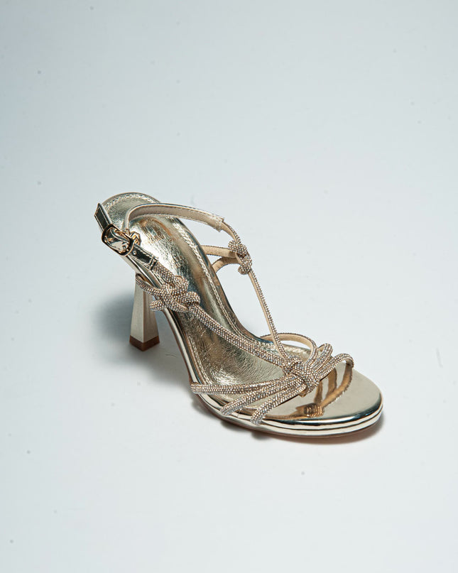 GOLD&GOLD P606 SANDALO CON TACCO ORO