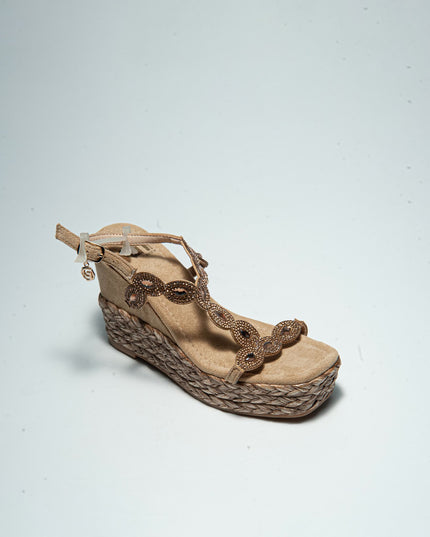 GOLD&GOLD GH08 SANDALO CON ZEPPA CAMEL