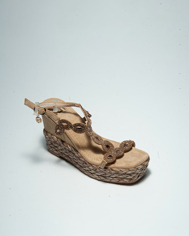 GOLD&GOLD GH08 SANDALO CON ZEPPA CAMEL