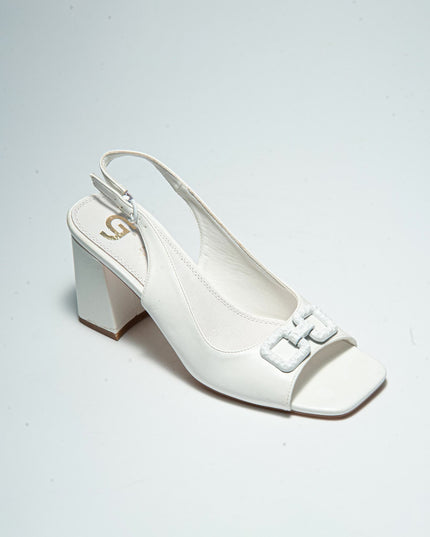 GOLD&GOLD P635 SANDALO CON TACCO BIANCO