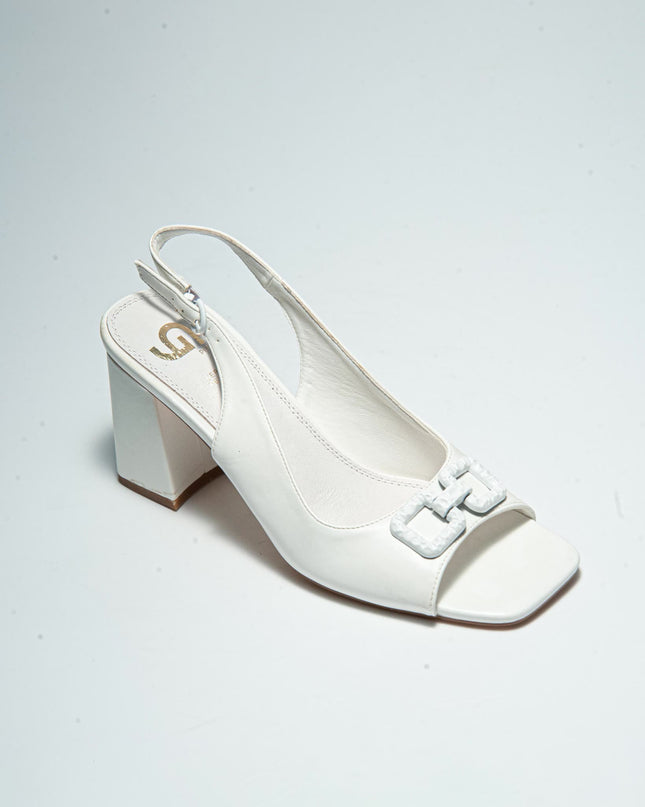 GOLD&GOLD P635 SANDALO CON TACCO BIANCO