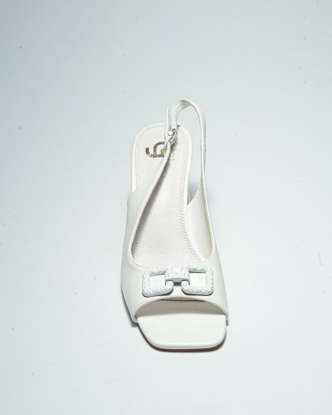 GOLD&GOLD P635 SANDALO CON TACCO BIANCO