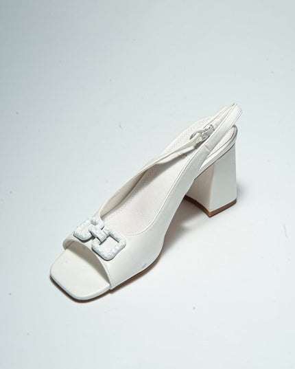 GOLD&GOLD P635 SANDALO CON TACCO BIANCO