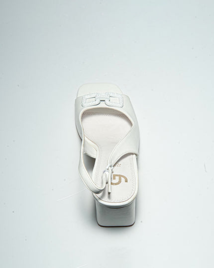 GOLD&GOLD P635 SANDALO CON TACCO BIANCO