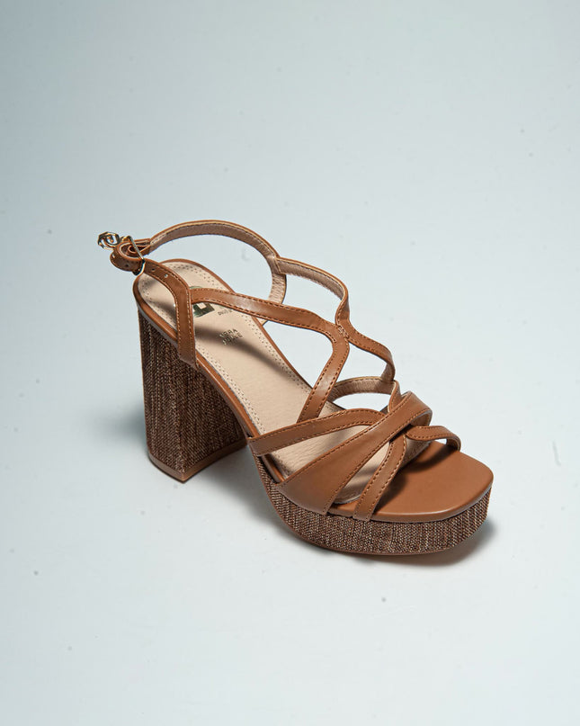 GOLD&GOLD GD87 SANDALO CON TACCO ALTO CAMEL