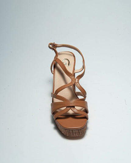 GOLD&GOLD GD87 SANDALO CON TACCO ALTO CAMEL