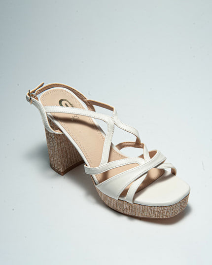 GOLD&GOLD GD86 SANDALO CON TACCO ALTO BIANCO-ROSA