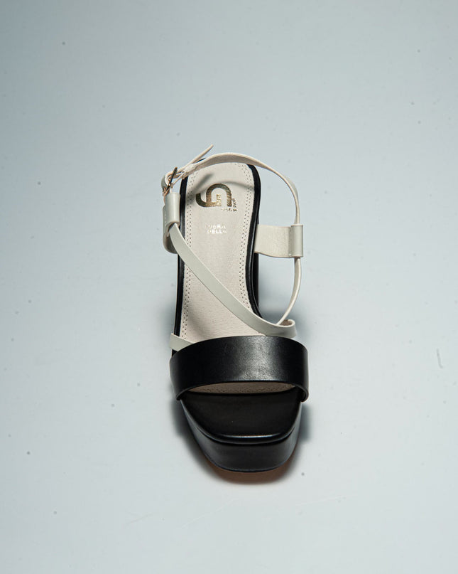 GOLD&GOLD GD86 SANDALO CON TACCO ALTO NERO-BEIGE