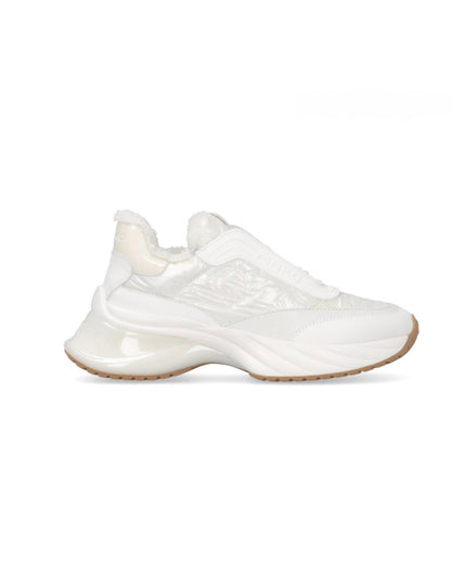 PINKO T044 SNEAKERS MONOGRAM NYLON/RUBBER/LINING FUR YOGURT