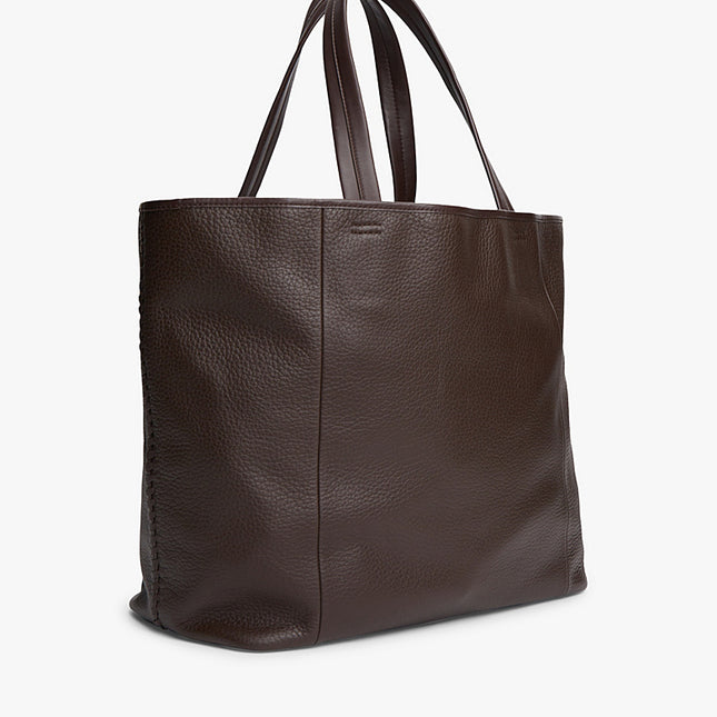 TH CASUAL LEATHER TOTE COFFEE BEAN