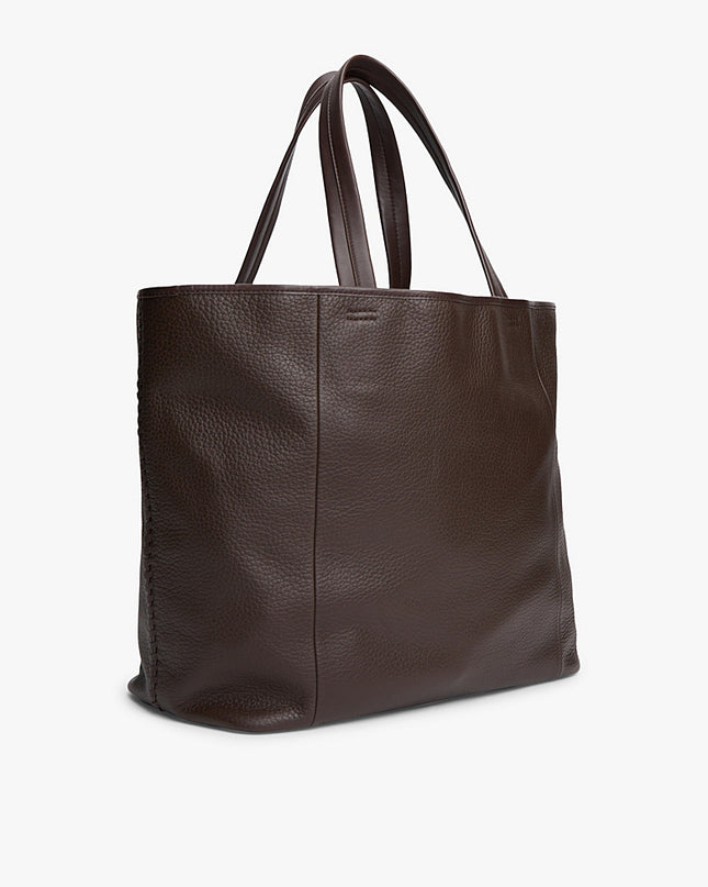 TH CASUAL LEATHER TOTE COFFEE BEAN