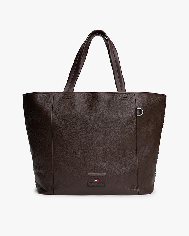 TH CASUAL LEATHER TOTE COFFEE BEAN