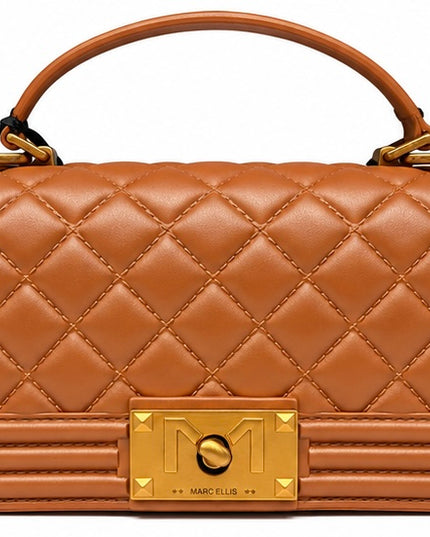 BORSA MARC ELLIS FLAT SQUARE S DARK CUOIO / RAME