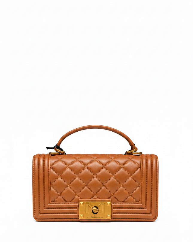 BORSA MARC ELLIS FLAT SQUARE S DARK CUOIO / RAME