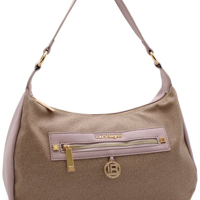 LAURA BIAGIOTTI BORSA BEIGE E ROSA