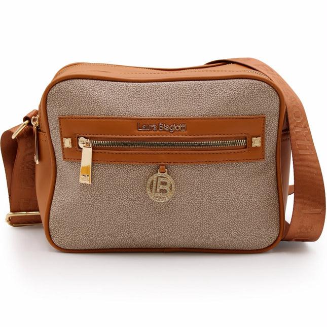LAURA BIAGIOTTI BORSA TRACOLLA CUOIO E MARRONE