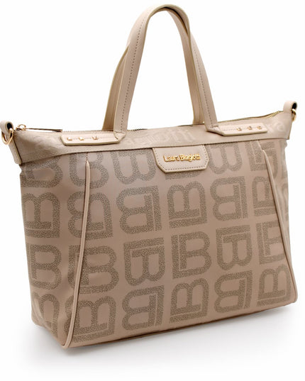LAURA BIAGIOTTI BORSA BEIGE ALL-OVER