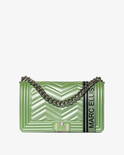 BORSA MARC ELLIS FLAT WAVE M GREEN TEA-SILVER