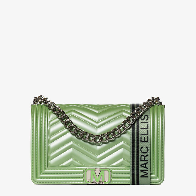 BORSA MARC ELLIS FLAT WAVE M GREEN TEA-SILVER