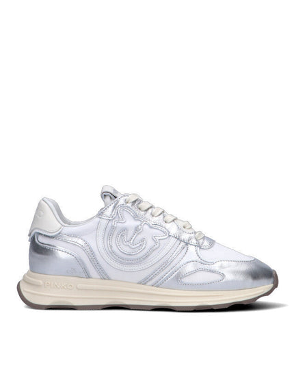 PINKO P085 SNEAKER MATELLIC/NYLON SILVER