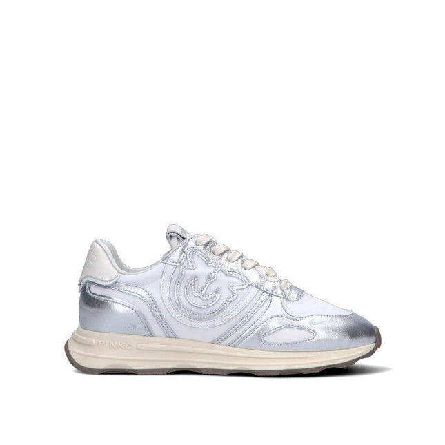 PINKO P085 SNEAKER MATELLIC/NYLON SILVER