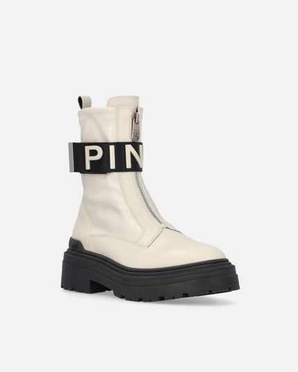 PINKO P061 BOOT CALD LEATHER/STRETCH SPREADING