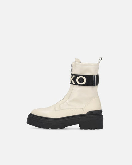 PINKO P061 BOOT CALD LEATHER/STRETCH SPREADING