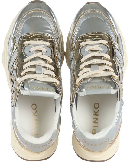 PINKO E035 SNEAKER MIRROR/NYLON SILVER/PLATINUM