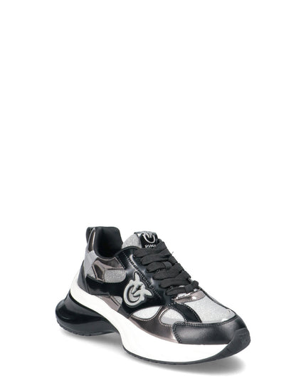 PINKO E032 SNEAKER MIRROR/FABRIC/ABRASIVATED BLACK